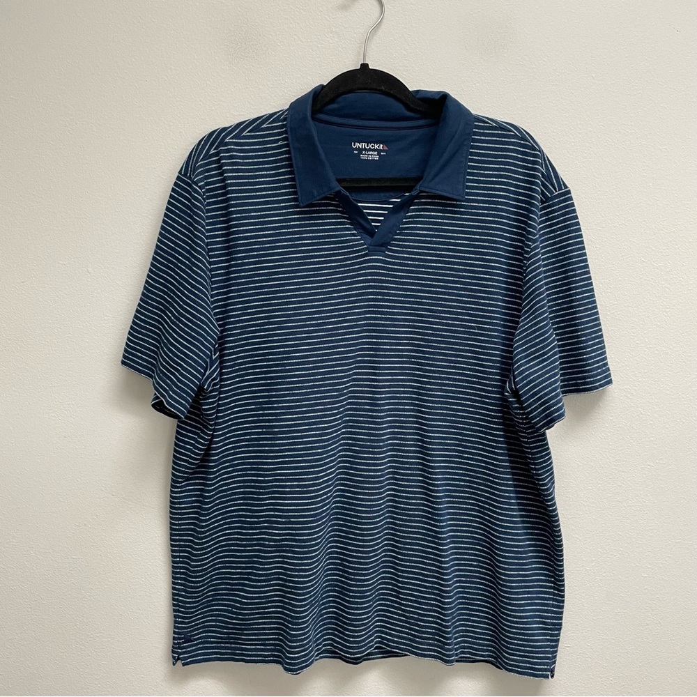 Untuckit button up polo shirt striped men’s extra large
